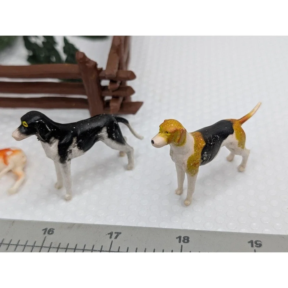 Plastic Hunting Scene Trees Fence Deer Foxhound‎ Dog Hunter Cake Toppers